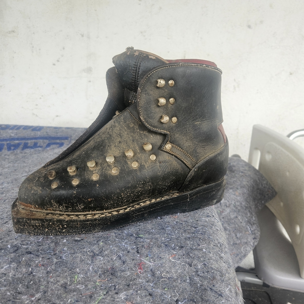 Black Studded Leather Boots